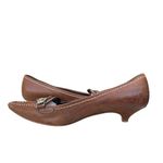 Prada  LEATHER KITTEN HEEL LOAFER PUMP BROWN SIZE 7, EURO 37.5 Photo 5