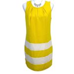 Forever 21 Yellow & White Striped Keyhole Shift Dress Size Medium Photo 1