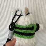 NEW Cute Westie Dog Plush Keychain 3x5 in –‎ Fluffy Bag Charm with Green Sweater Photo 1