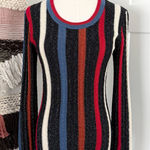 & Other Stories & Other Stories Glitter Striped Sweater Cable Knit Black Multi S *Missing belt* Photo 0