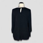 Lane Bryant Sheer Blouse Beaded Sequined Neckline Short Sleeves Black US 22/24 Photo 1