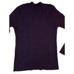 Vintage R&R Casuals Sweater L Purple Ribbed Knit 100% Merino Wool Made in Italy Size L Photo 2