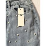 Women’s YOZY Light Wash Pearl Decorated Jeans Sz 28 Blue Photo 1