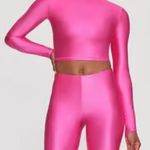 SKIMS NWT  Neon Pink Shine Jersey Size 3X Long Sleeve Crop Top Photo 0