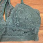 Aerie Pop Lace Olive Sage Green Padded Bralette Size M Photo 5