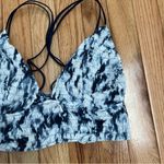 VS Pink S Ensign Blue and White Tie Dye Smocked Triangle Bralette. XL Photo 2