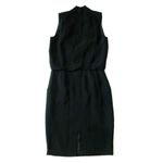 Lafayette 148 NWT Cowl Neck in Black Crepe Button Back Blouson Sheath Dress 4 Photo 7