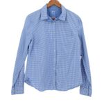 JCP Gingham Button Shirt Womens Picnic Business Casual Country Western Size L Blue Size L Photo 0