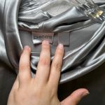 Chico's ‎ Size 0 (Small) Silver Cowl Neck Long Sleeve Mini Dress Party holiday nye Photo 4