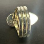 Sterling Silver Pink and Green Moonstone Two Stone Triple Band Ring Size 7 Photo 3