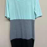 LuLaRoe Colorblock Short Sleeve T Shirt Dress Mint Gray Black Size S Photo 0