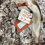 Altuzarra NWT  100% Silk Tan Snakeskin Print Wrap Belted Blouse, Size 40 Photo 2