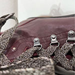 Sam Edelman  Women 7 Darrah Combat Lace Up Hiker Boot Burgundy Leather Wool Boho Photo 2