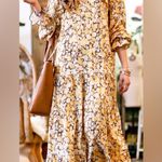 Floral Yellow Dress Size M Photo 0