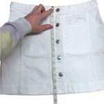 Veronica Beard Jeans Skirt Women's Size 8 Button Front Braided White Denim Mini Photo 9