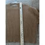 Sophie Rue  Soft Ribbed Knit Crewneck Sweater Size Large in Camel Classic Preppy Photo 5