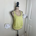 Free People NTM: Vintage  Yellow Striped Floral Backed Razorback Tank Top Sz M Photo 5