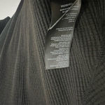 Free People  Women's Black Long Sleeve Waffle Knit Top Size Small Split Back Photo 6