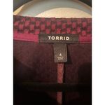 Torrid  4 Plus‎ Size Purple Herringbone Jacquard Knit Blazer Moto Jacket 4x 26 Photo 5