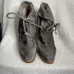 Brian Atwood  Grey Miri Ruched Slouchy Suede Ankle Heeled Booties Size 39.5 Photo 2