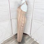 American Eagle Boho Striped Gauze Wide Leg Smocked Jumpsuit Beige Large Photo 2