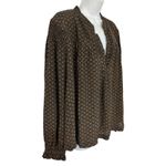 Treasure & Bond Brown Black Floral Blouson Sleeve Popover Blouse size 1X NEW Tag Photo 7