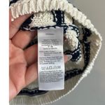 Madewell  Crochet-Knit Crewneck Sweater Tank In Bright Ivory Navy Size Small Photo 4