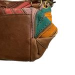 Fossil Vintage y2K 1954 Striped Multicolor Suede Leather Shoulder Bag. Photo 10
