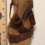 Brown handcrafted footwear wedge heeled sandal women fits size 8 Photo 6