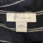 J.Jill Love Linen Navy Stripe Shirt Dress 100% Linen Womens Size Small Blue Photo 3