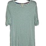 Matilda Jane  Tunic T-Shirt Top Size Small White With Green Stripes Flare Sleeves Photo 0