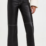Free People The It Factor Contrast Stitch Vegan Leather Pants in Mystic Photo 0