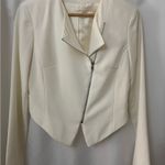 Mustard Seed  Cream Blazer with Asymmetrical Zipper Photo 0