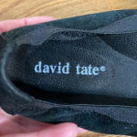 NWOB David Tate Nicole Cap Toe‎ Flat Black Suede Patient Leather size 5.5M Photo 5
