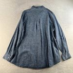 Gap  XL X-Large Button Up Shirt Linen Blend Blue Long Sleeve Women’s Beachy Prep Photo 11