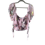 Women's love, fire Pink Floral Crop Top 1X Photo 8