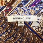 Rose + Olive ‎ Paisley Floral Patchwork Shirt Size Medium Button Up Funky Retro Photo 5