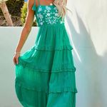 VICI PARISA EMBROIDERED TIERED MIDI DRESS - GRE Photo 0
