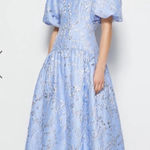 Jonathan Simkhai Faith Metallic Midi Dress 12 Blue Photo 0