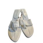 frankie's bikinis  White Surf Fin Terry Cloth Leather Heeled Sandal Size 36 Photo 12