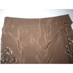 Womens Worth New York $498 4 USA Print Silk Pants Brown White Wide Ethnic Border Photo 5