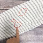 ZARA White Taupe Stripe Button Up Distressed Raw Hem Collar Crop Top New Large Photo 12