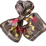Oscar de la Renta Silk Oblong Floral Scarf Majestic Colors 51”LX11”W Elegant Photo 3