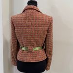INC International Concepts NWT Cosmopolitan Tweed blazer with Satin Green Bow 6P Pink Photo 4