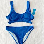 Cupshe NWT Blue Textured Bikini Set Photo 0