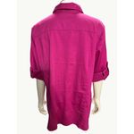 Apt. 9  Fuchsia Purple Button Front Dressy Cotton Shirt  Front Pockets Size XL Photo 2