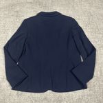 Talbots  Aberdeen Blazer Jacket Womens 12 Petite Navy Blue Cotton Office Career Photo 7