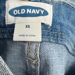 Old Navy distressed medium wash denim blue jean shortalls overalls size XS Photo 5
