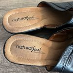 Natural Soul  by Naturalizer Haria Black Leather Wedge Sandals Women’s Size 7.5 Photo 2