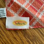 Talbots Vintage  Coral Plaid 100% Silk Square Spring Summer Scarf Photo 3